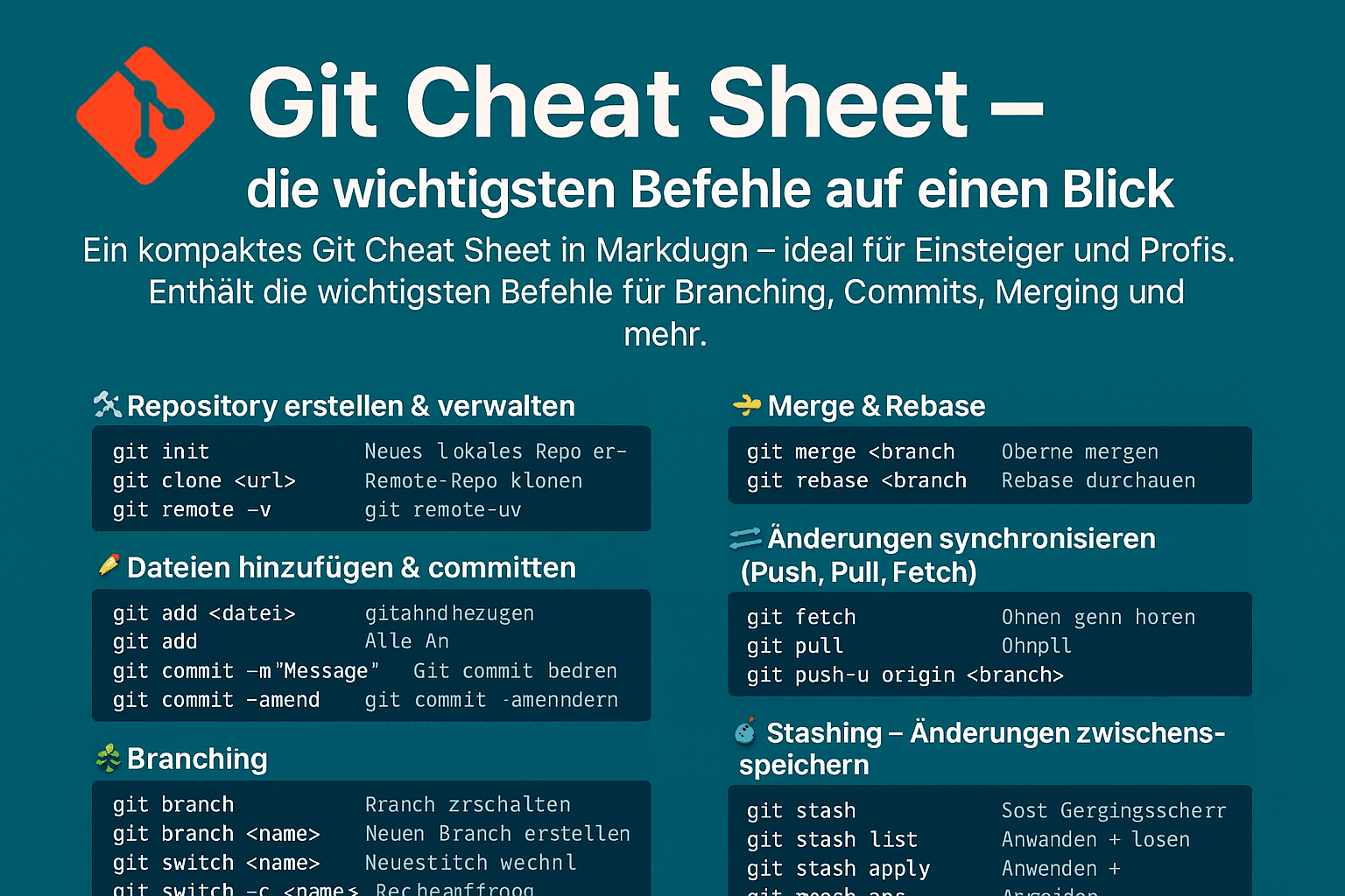 Git Cheat Sheet – die wichtigsten Befehle auf einen Blick
