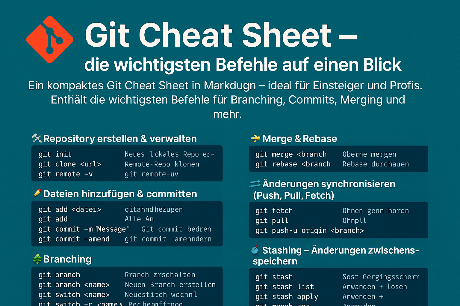 Git Cheat Sheet – die wichtigsten Befehle auf einen Blick